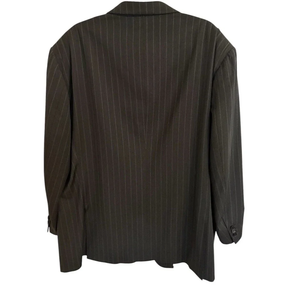 TRUSSINI Charcoal Gray Pinstripe Suit Jacket Blazer Men's Size 54 US IWS Wool